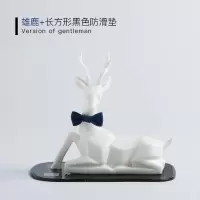 [原创]鹿汽车摆件一路平安车内饰品中控台祝福陶瓷车载鹿 三维工匠 雄鹿+雌鹿-套组