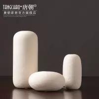 现代简约白色陶瓷器客厅插花艺干花花瓶摆件北欧餐桌电视柜装饰品 三维工匠 B组(不含花)