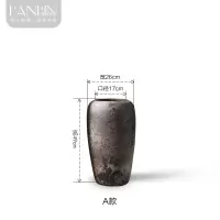 三维工匠落地大花瓶陶瓷摆件中式复古陶罐客厅酒店装饰品插花干花粗陶瓷瓶 曼云瓶B款+过江龙2枝巧克力色睡莲1枝灰色睡莲1枝