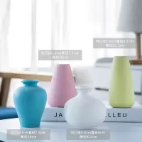 创意北欧小花瓶陶瓷摆件干花装饰品新年客厅插花餐桌电视柜简约家 三维工匠 小莫迪四件套[03款]+如图干花
