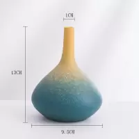 景德镇创意陶瓷小花瓶摆件客厅插花满天星干花电视柜艺术水养装饰 三维工匠 青韵A款花瓶
