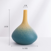 景德镇创意陶瓷小花瓶摆件客厅插花满天星干花电视柜艺术水养装饰 三维工匠 青韵D款花瓶+干花