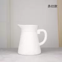 欧式田园白色陶瓷花瓶 浮徽章奶壶插花器 家居装饰品客厅摆件 三维工匠 直筒款