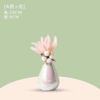 创意陶瓷小花瓶北欧风插花干花客厅电视柜餐桌家居装饰品创意摆件 三维工匠 星光独角兽+花瓶+永生花[A款套装]