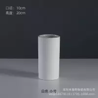 北欧ins花瓶简约格调家居陶瓷装饰工艺品摆件 现代装饰品容器 三维工匠 直筒拉丝大款黑色30cm 中等