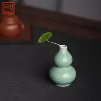 博物馆陶瓷葫芦摆件 景德镇创意简约花瓶花插客厅工艺装饰品 三维工匠 葫芦+玉壶春各一个