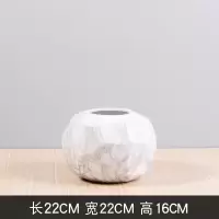 陶瓷花瓶摆件欧式创意简约软装饰品家居客厅插花干花花器餐桌摆设 三维工匠 12平格瓶大理石纹