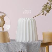 折纸白色陶瓷花瓶北欧日式简约现代花艺套装客厅创意小号家居摆件 三维工匠 折纸迷你A