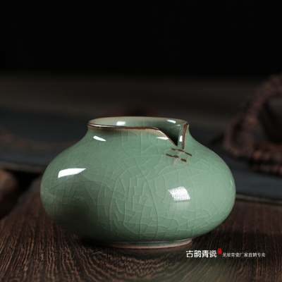 禅意日式小花瓶陶瓷创意花插古瓷器摆件瓷瓶龙泉青瓷水培家居花瓶 三维工匠 弟窑粉青(中号)