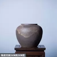 陶瓷花瓶复古欧式干花插花ins摆件酒店会所别墅客厅落地北欧粗陶 三维工匠 陶瓷花瓶50CM高30CM宽