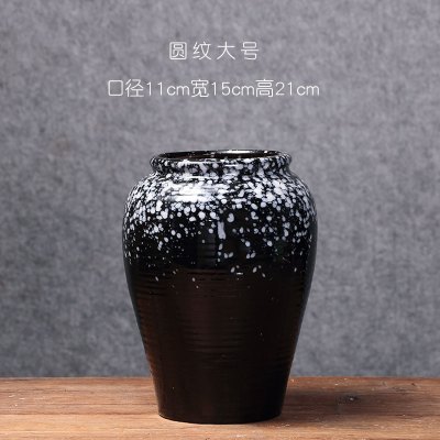 创意欧式简约落地客厅插花摆件家居装饰品陶瓷干花水培花瓶摆件 三维工匠 黄色款