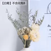 北欧小花瓶摆件客厅插花干花装饰品现代简约摆设餐桌鲜花陶瓷花瓶 三维工匠 白陶花瓶B(不含花)