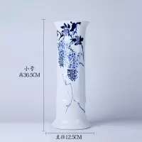 景德镇新款陶瓷筒富贵竹花瓶摆件客厅落地特大号直筒水养培插花器 三维工匠 紫藤花瓶(小号)