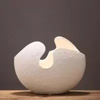 现代简约陶瓷花瓶创意蛋壳仿真花红果工艺品新年摆件欧式饰品摆设 三维工匠 小号蛋壳套装