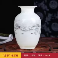景德镇陶瓷器小花瓶家居饰品摆件插花客厅博古架装饰摆设工艺品 三维工匠 仕女图冬瓜