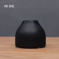中式黑白色简约陶瓷小花瓶家居装饰品摆件日式极简花插 三维工匠 E款黑色