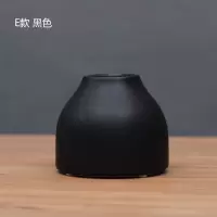 中式黑白色简约陶瓷小花瓶家居装饰品摆件日式极简花插 三维工匠 B款黑色