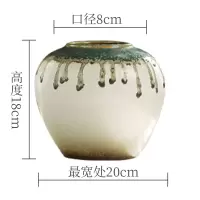 景德镇现代简约陶瓷美式花瓶客厅摆件白色花器插干花陶罐小号瓶子 三维工匠 绿柏大号