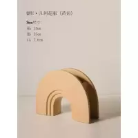 北欧花瓶摆件陶瓷客厅电视柜餐桌干花家居装饰品插花艺创意摆设 三维工匠 U形几何花瓶-米黄