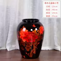 景德镇陶瓷落地大花瓶摆件客厅插花干花现代简约大号玄关装饰欧式 三维工匠 富贵红水晶釉三件套