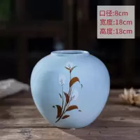 北欧手绘田园风陶瓷花瓶摆件客厅干花插花水养电视机柜创意装饰 三维工匠 手绘芦苇1号