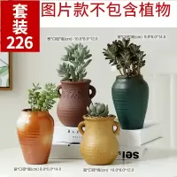 北欧陶瓷多肉绿植花盆摆件现代简约欧式花器客厅家居软装饰品 三维工匠 套装244(Y757778)