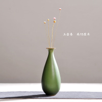 创意粗陶小花器陶瓷花瓶搭配日式茶道花插简约台面装饰摆件 三维工匠 斜口瓶(高17厘米)