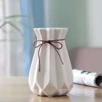 磨砂哑光葫芦型陶瓷小花瓶干花插花器创意客厅餐桌家居装饰品摆件 三维工匠 大号粉色