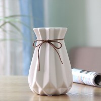 磨砂哑光葫芦型陶瓷小花瓶干花插花器创意客厅餐桌家居装饰品摆件 三维工匠 小号白色
