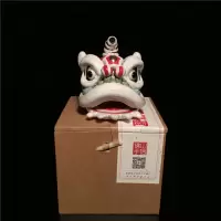 石湾公仔陶瓷舞狮醒狮摆件客厅电视柜装饰佛山特色商务送礼品手信 三维工匠 木