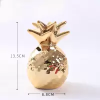 北欧ins菠萝摆件陶瓷存钱罐房间家居摆设装饰工艺品个性创意 三维工匠 白色菠萝存钱罐