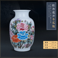 广口富贵竹花瓶摆件水养大号客厅电视柜博古架插花陶瓷装饰品摆设 三维工匠 桃源逸居松子瓶[大号]