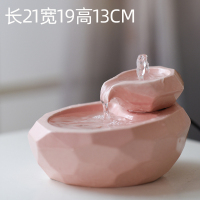 宠物饮水机猫咪自动循环桌面流水器小喷泉陶瓷工艺品摆件闺蜜 三维工匠 钻石白色:21宽19高13CM