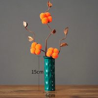 花瓶干花轻奢客厅电视柜茶几玄关桌面创意装饰品陶瓷办公室鹿摆件 三维工匠 金树杈+花瓶+干花