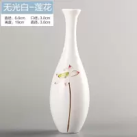 净瓶观音净水瓶供佛佛前莲花摆件中式禅意迷你景德镇家居陶瓷饰品 三维工匠 无光白-莲花