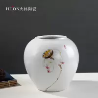 景德镇现代新中式陶瓷花瓶富贵竹插干花客厅日式禅意家居装饰摆件 三维工匠 花瓶中款一个