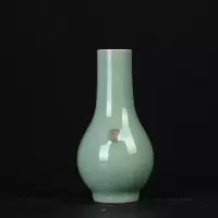龙泉青瓷小花瓶 陶瓷干花插禅意日式简约水培手工创意摆件家居装 三维工匠 淑女瓶(哥窑粉青铁线)