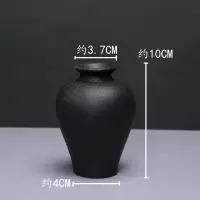 黑色欧式陶瓷花瓶摆件复古简约家居装饰品工艺品迷你干花茶道花器 三维工匠 缘点