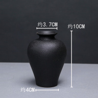 黑色欧式陶瓷花瓶摆件复古简约家居装饰品工艺品迷你干花茶道花器 三维工匠 落尘