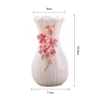 陶瓷小花瓶餐桌茶几摆件家居饰品花插现代简约欧式干花水培工艺品 三维工匠 坚纹蓝色花小花瓶