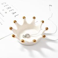 陶瓷珠宝首饰盘梳妆台收纳盘卫浴摆件戒指托盘北欧创意动物首饰架 三维工匠 麋鹿