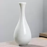 玉净瓶茶道插花器家居摆件德化白瓷陶瓷小花瓶观音瓶供佛禅意花瓶 三维工匠 玉净瓶白色