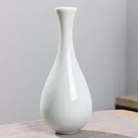 玉净瓶茶道插花器家居摆件德化白瓷陶瓷小花瓶观音瓶供佛禅意花瓶 三维工匠 贵妃瓶红蓝鱼红色花