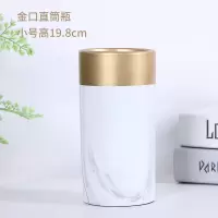 北欧花瓶摆件客厅插花陶瓷大理石干花欧式现代样板房餐桌软装饰品 三维工匠 大号金直筒瓶