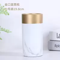 北欧花瓶摆件客厅插花陶瓷大理石干花欧式现代样板房餐桌软装饰品 三维工匠 龟背叶香槟款+大号金直筒瓶