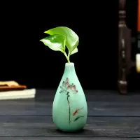 陶瓷青瓷小花瓶花插小号迷你花瓶手工家居摆件时尚小花器水培花器 三维工匠 花器:十款