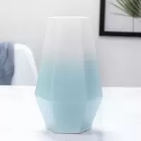 粉色北欧简约陶瓷花瓶卧室客厅插花小摆件马卡龙糖果色小清新干花 三维工匠 C款-蓝色