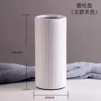 新款ins北欧简约陶瓷花瓶创意彩绘色釉小号摆件客厅卧室书房花插 三维工匠 圆柱蓝