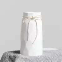 北欧陶瓷白色水培花瓶小清新花器餐桌花插干花家用装饰品客厅摆件 三维工匠 白色花瓶(小号)