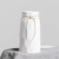 北欧陶瓷白色水培花瓶小清新花器餐桌花插干花家用装饰品客厅摆件 三维工匠 蓝色花瓶(大号)+6支黄色跳舞兰